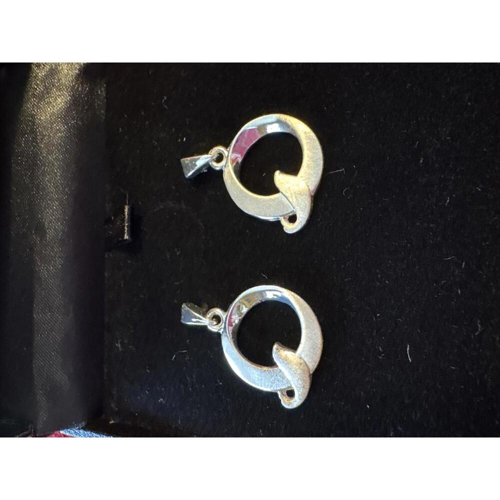 Enesco Circle of Love Peace & Serenity Silver Earrings Rare #4022625 Collectible